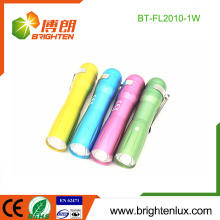 Factory Bulk Colorful Promotionnel Aluminium Cheap Small 1w mini led Flashlight Torch for Children